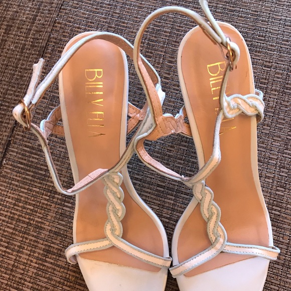 ANTHROPOLOGIE Billy Ella Braided Gilt T-strap heel - Picture 2 of 6